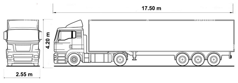 Dimensions semi-remorque